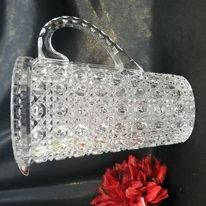Vintage American Cut Buttons & Diamonds Crystal Pitcher